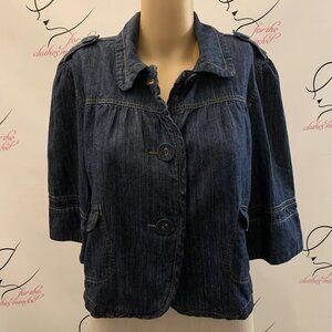 No Boundaries.Junior size 11/13. Cotton Lightweight Denim Prissy Jacket/Top  B71